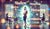 A dreamlike image of a woman standing in a professional space, where invisible chains made of stereotypical words like ‘Shallow,’ ‘Distracting,’ and ‘Intimidating’ bind her hands and feet. 